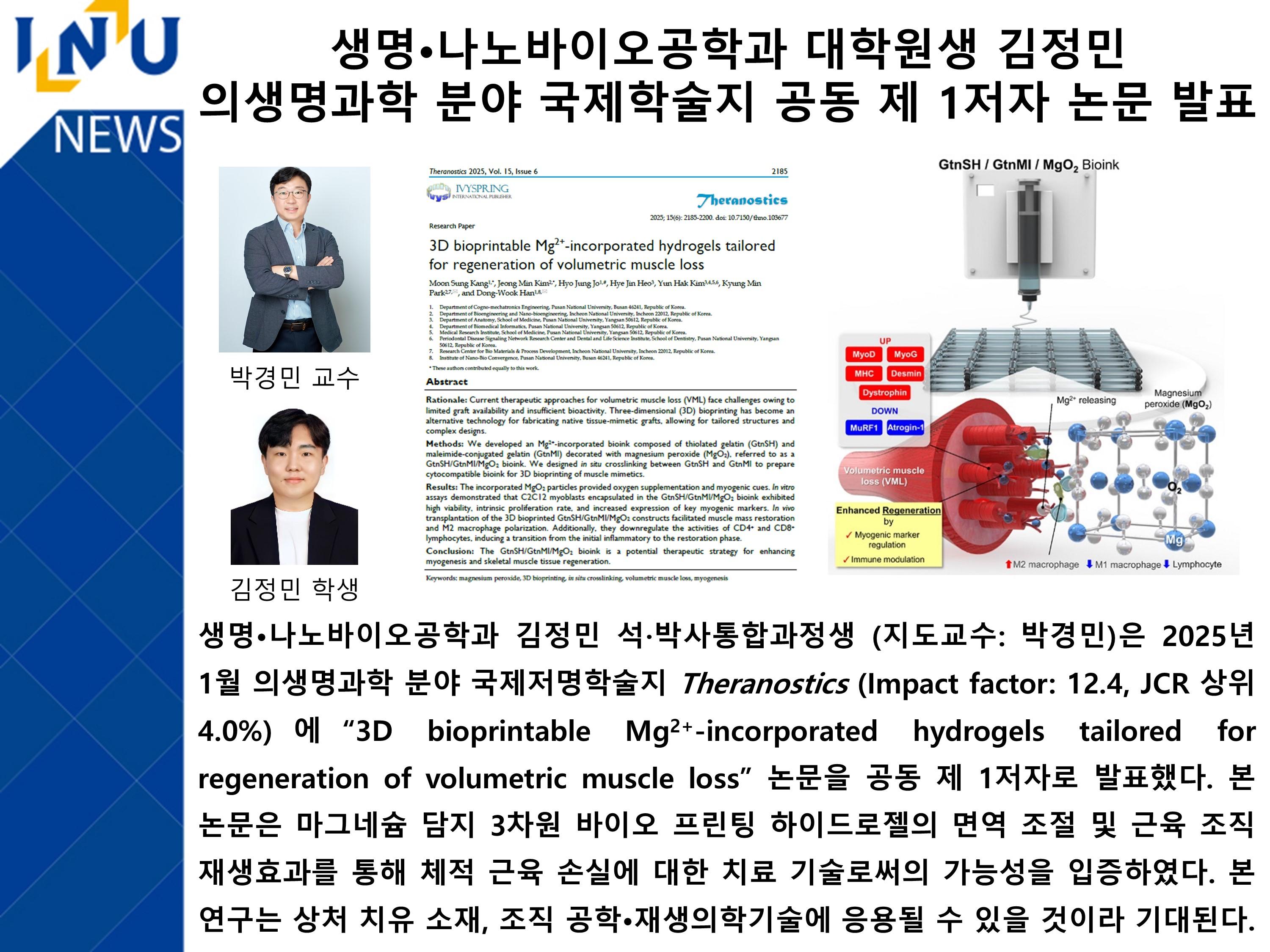 [2025년]생명·나노바이오공학과 대학원생 김정민 의생명과학 분야 국제학술지 공동 제 1저자 논문 발표 첨부 이미지