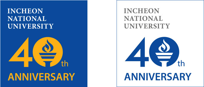 인천대학교 40주년 로고, INCHEON NATIONAL UNIVERSITY 40th ANNIVERSARY